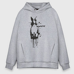 Толстовка оверсайз мужская Banksy bunny, цвет: меланж