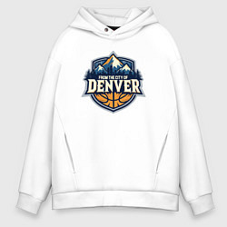 Толстовка оверсайз мужская Из города Денвер, цвет: белый