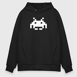 Толстовка оверсайз мужская Space invader, цвет: черный
