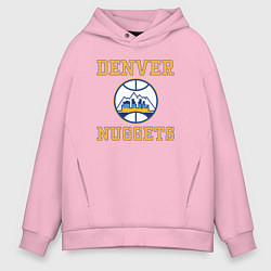 Толстовка оверсайз мужская Денвер Наггетс, цвет: светло-розовый