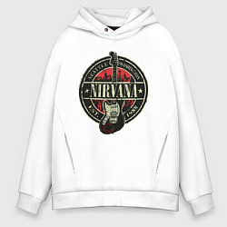 Толстовка оверсайз мужская Нирвана гранж, цвет: белый
