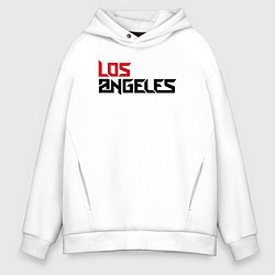 Толстовка оверсайз мужская USA Los Angeles, цвет: белый