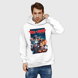 Толстовка оверсайз мужская Tom and Jerry - gangsters, цвет: белый — фото 2