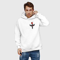 Толстовка оверсайз мужская Night bird, цвет: белый — фото 2