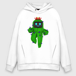 Толстовка оверсайз мужская Tанцующий кактус из игры, цвет: белый