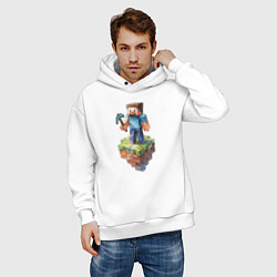 Толстовка оверсайз мужская Steve, цвет: белый — фото 2