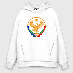 Толстовка оверсайз мужская Дагестан герб, цвет: белый