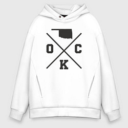 Толстовка оверсайз мужская Map OKC, цвет: белый