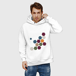 Толстовка оверсайз мужская Cоты в цветах осеннего урожая, цвет: белый — фото 2