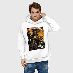 Толстовка оверсайз мужская Metallica - wolf, цвет: белый — фото 2