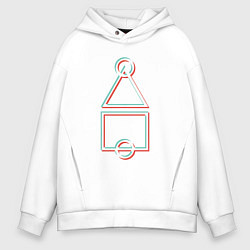 Толстовка оверсайз мужская Стиль игра в кальмара, цвет: белый