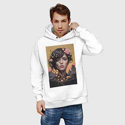 Толстовка оверсайз мужская Городская муза, цвет: белый — фото 2