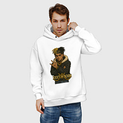 Толстовка оверсайз мужская XXXTentacion мультяшка, цвет: белый — фото 2