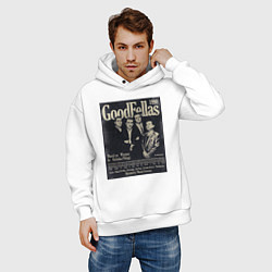 Толстовка оверсайз мужская Славные парни постер, цвет: белый — фото 2