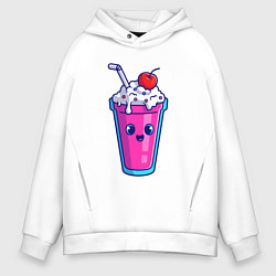 Толстовка оверсайз мужская Весёлый коктейль, цвет: белый