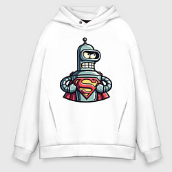 Толстовка оверсайз мужская Super Bender meme, цвет: белый