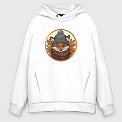 Толстовка оверсайз мужская Осенний лис, цвет: белый