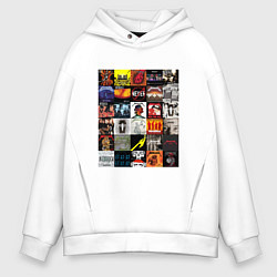 Толстовка оверсайз мужская Metallica - обложки, цвет: белый