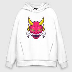 Толстовка оверсайз мужская Evil devil, цвет: белый