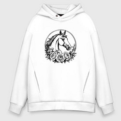 Толстовка оверсайз мужская Эхо природы, цвет: белый