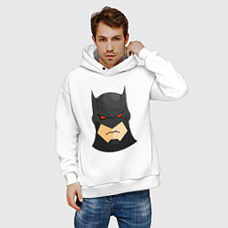 Толстовка оверсайз мужская Голова Бэтмена, цвет: белый — фото 2