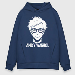 Толстовка оверсайз мужская Энди Уорхол в аниме стиле, цвет: тёмно-синий