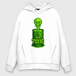 Толстовка оверсайз мужская Toxic зеленая кислота, цвет: белый