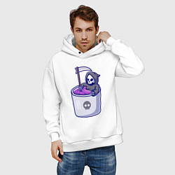 Толстовка оверсайз мужская Ванна смерти, цвет: белый — фото 2