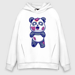 Толстовка оверсайз мужская Зомби панда, цвет: белый