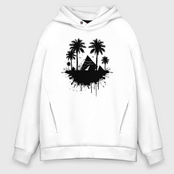 Толстовка оверсайз мужская Тени вечности Египта, цвет: белый
