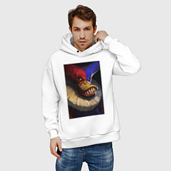 Толстовка оверсайз мужская Черный плащ - Квага, цвет: белый — фото 2