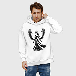 Толстовка оверсайз мужская Тёмная грация, цвет: белый — фото 2
