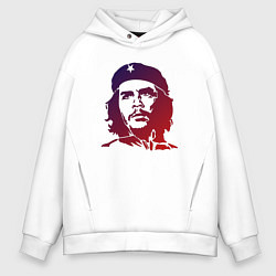 Толстовка оверсайз мужская Че Гевара в виде градиентной иллюстрации, цвет: белый