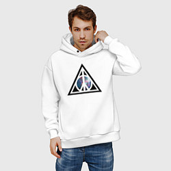 Толстовка оверсайз мужская Peace space, цвет: белый — фото 2