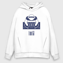 Толстовка оверсайз мужская I am DJ, цвет: белый