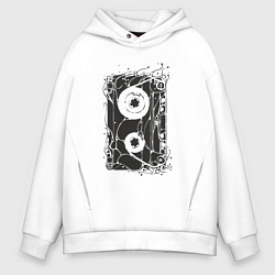 Толстовка оверсайз мужская Кассета, цвет: белый