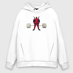 Толстовка оверсайз мужская Deadpool gym, цвет: белый