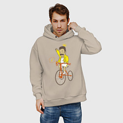 Толстовка оверсайз мужская Фредди на велосипеде, цвет: миндальный — фото 2