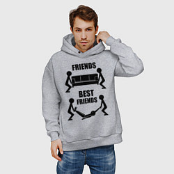 Толстовка оверсайз мужская Best friends, цвет: меланж — фото 2