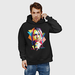 Толстовка оверсайз мужская Kurt Cobain: Colors, цвет: черный — фото 2