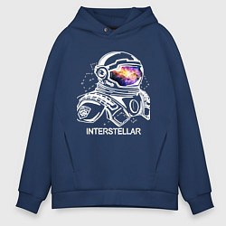 Толстовка оверсайз мужская Interstellar Spaceman, цвет: тёмно-синий