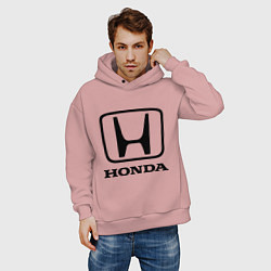 Толстовка оверсайз мужская Honda logo, цвет: пыльно-розовый — фото 2