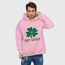 Толстовка оверсайз мужская Get lucky, цвет: светло-розовый — фото 2