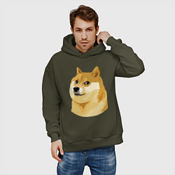 Толстовка оверсайз мужская Doge, цвет: хаки — фото 2