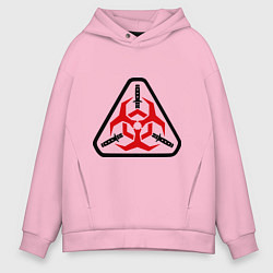 Толстовка оверсайз мужская Двенадцать обезьян, цвет: светло-розовый