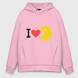 Толстовка оверсайз мужская I love Packman, цвет: светло-розовый