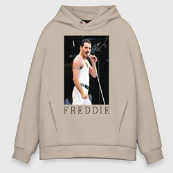 Толстовка оверсайз мужская Queen: Freddie, цвет: миндальный