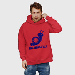 Толстовка оверсайз мужская Subaru, цвет: красный — фото 2