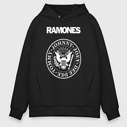 Толстовка оверсайз мужская Ramones, цвет: черный