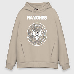Толстовка оверсайз мужская Ramones, цвет: миндальный